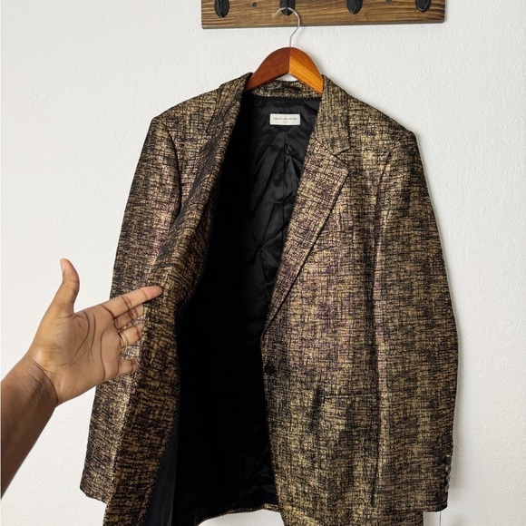Dries Van Noten Blanchet One-Button Metallic Blazer - Picture 8 of 15